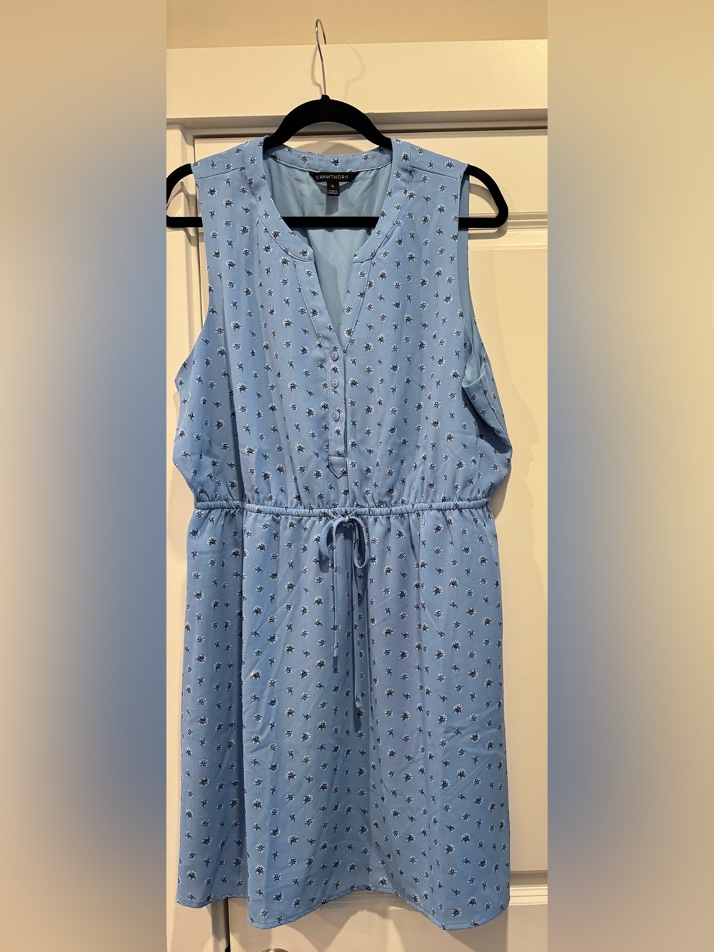 41 Hawthorn Light Blue Sleeveless Drawstring Mini Dresses (Pair)